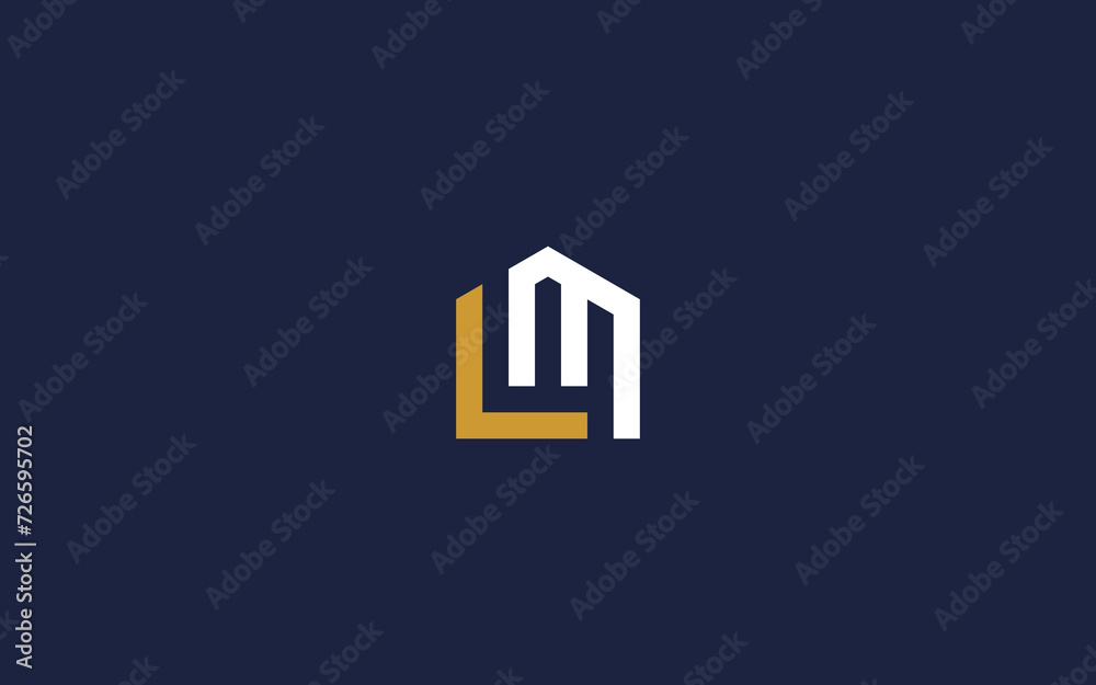 letter lm with house logo icon design vector design template inspiration - obrazy, fototapety, plakaty 