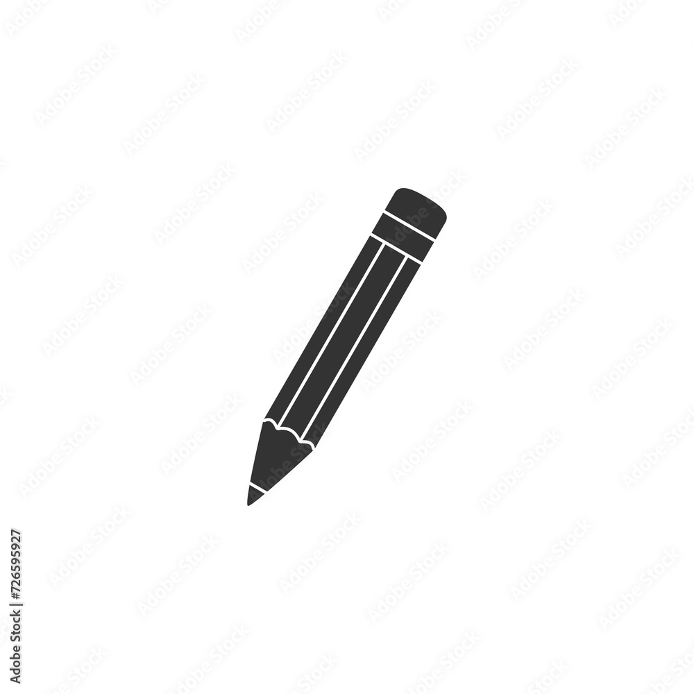 Flat pencil icon Pencil icon isolated on transparent background Flat pencil icon Pencil icon isolated on transparent background