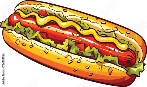 tasty hot dog vector illustration
