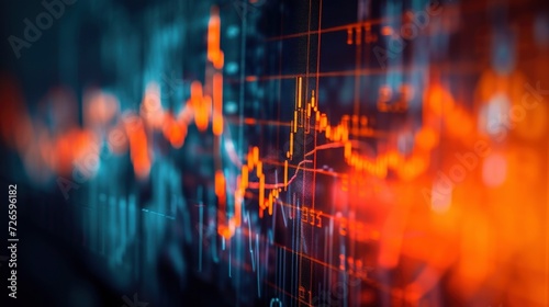 An Intriguing Blurry Image of Charts, Elegantly Illustrating the Dynamic Flux of Stock Prices, Where Trends Emerge and Financial Narratives Unfold.