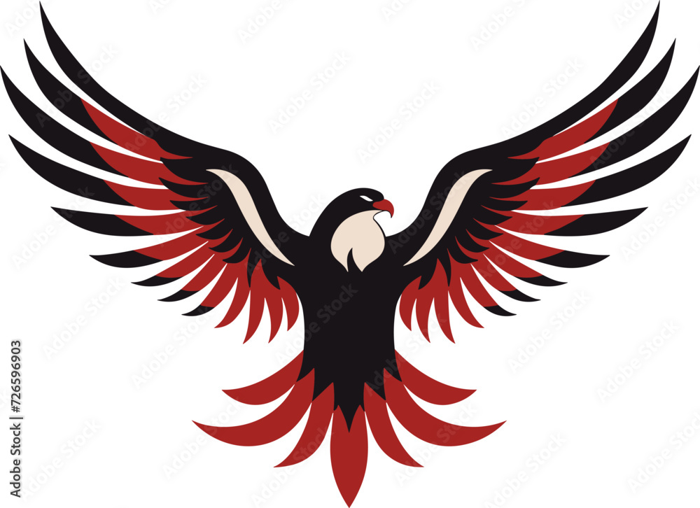 eagle with wings out logo vector illustration