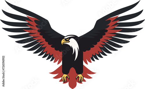 eagle with wings out logo vector illustration