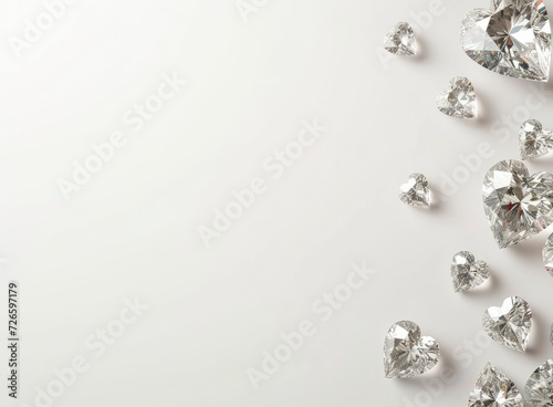 Diamonds on a white background