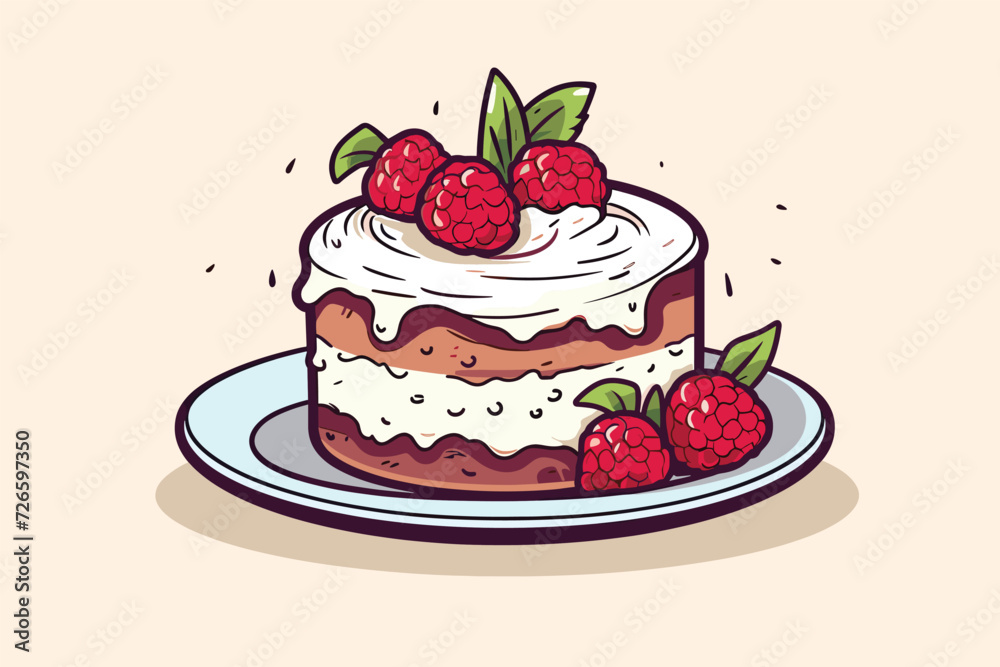 delicious cake vector illustration