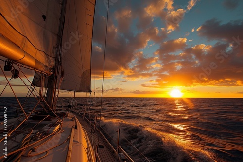 Segelboot auf dem Meer bei Sonnenuntergang  © Herzog