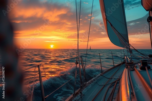 Sailboat on the sea at sunset © Herzog