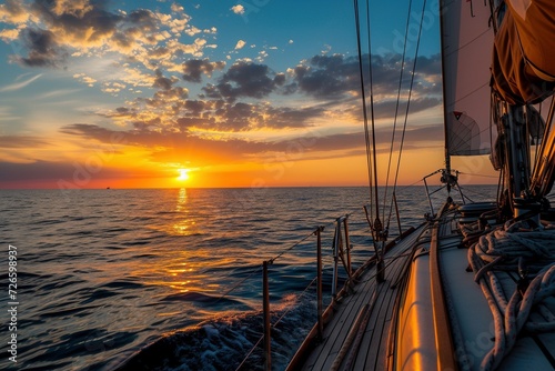Ein Segelboot bei Sonnenuntergang  © Herzog