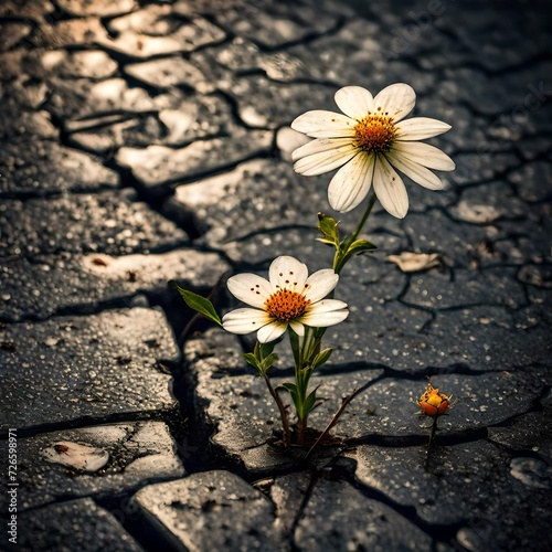 flower on the stone