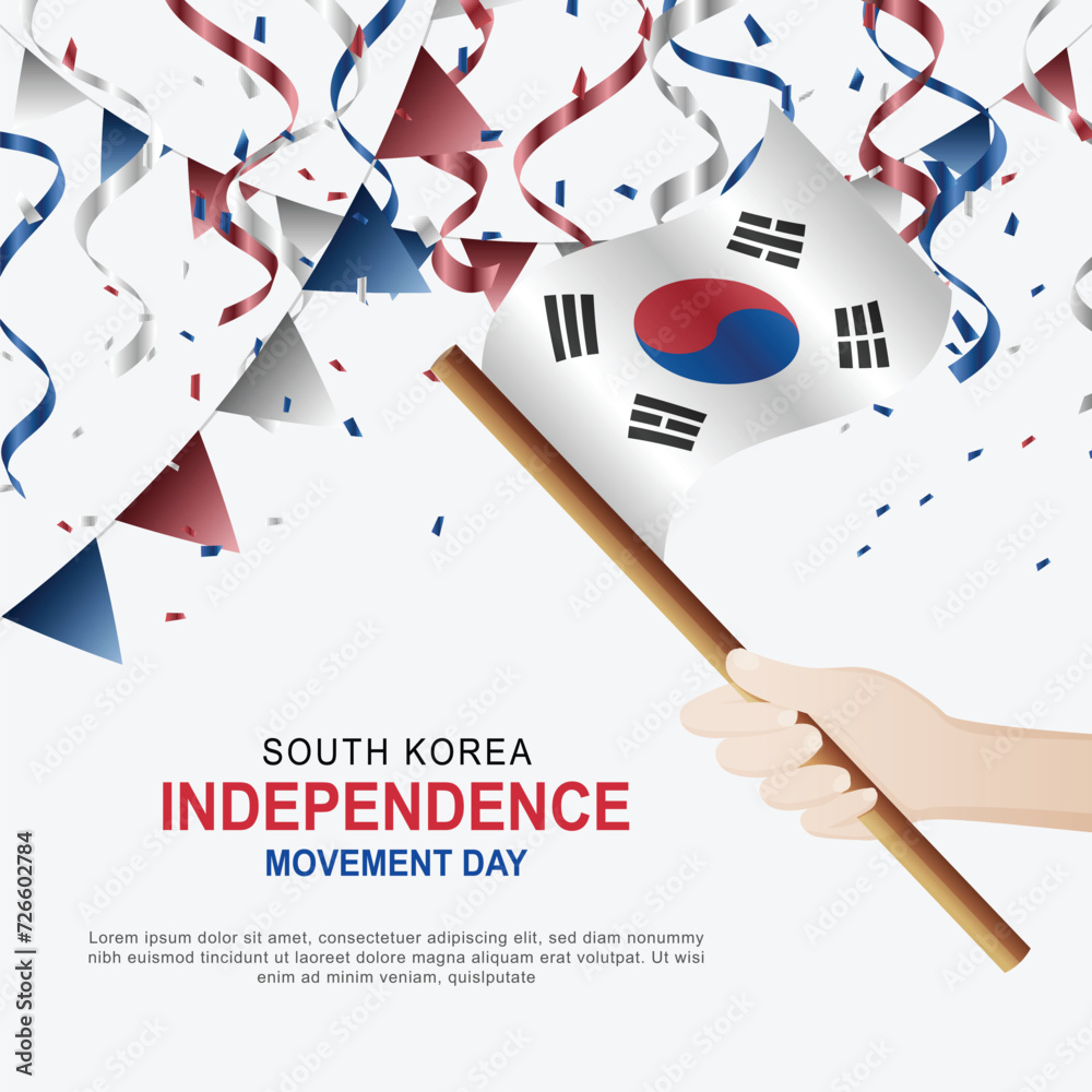 South Korea Independence Movement Day background. - obrazy, fototapety, plakaty 