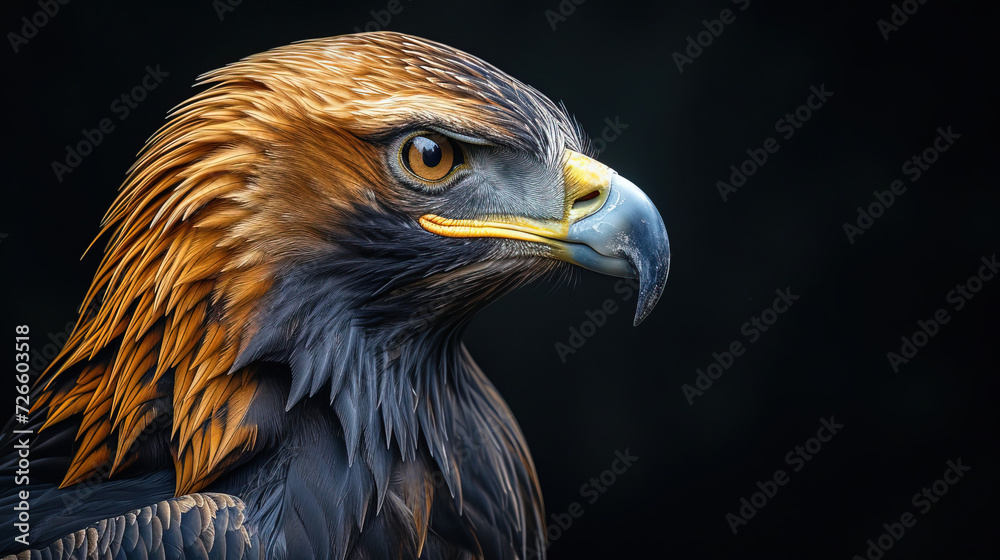 Obraz premium Capture the predatory beauty of an eagle's gaze with our pens. Explore the wild allure, embodying the essence of nature and the majestic Steller's Sea Eagle in a stunning display.