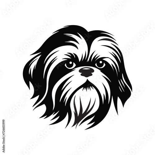 shitzu dog face vector Illustration