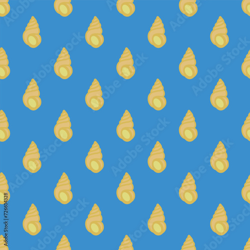 The beige seashell seamless pattern