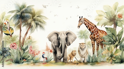 Watercolor Forest Animals Clipart - Woodland Friends

