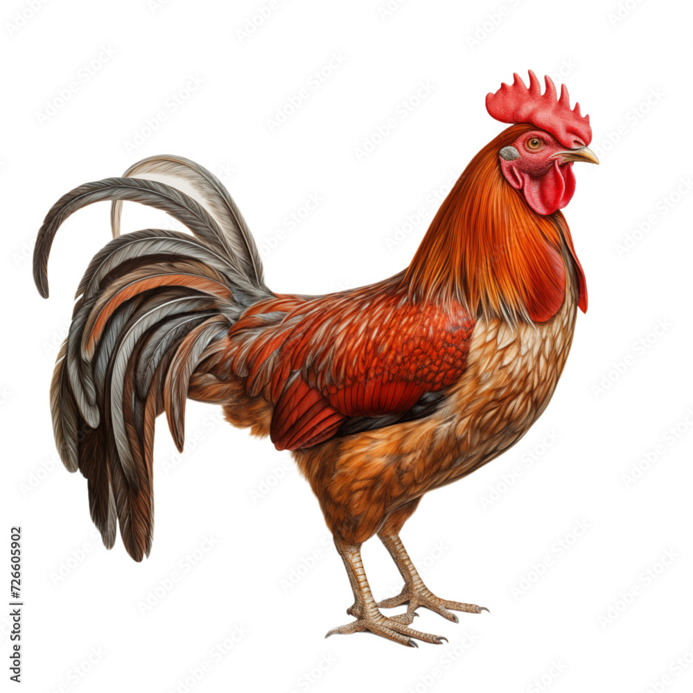 Fototapeta premium brown hen isolated on transparent background