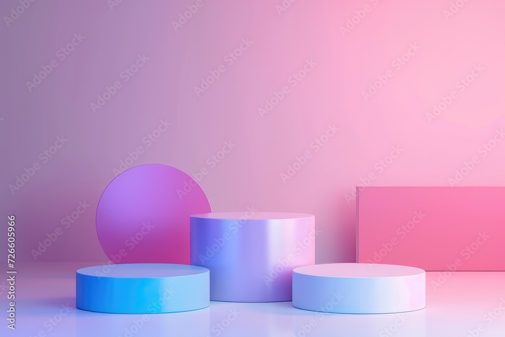 Podium in the middle against minimalistic gradient background, spotlight stage/podium backdrop for marketing presentations Podium in the middle against minimalistic gradient background, spotlight stage/podium backdrop for marketing presentations