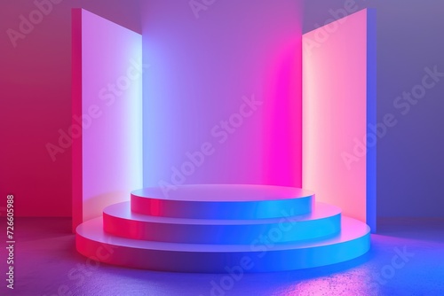 podium in the middle against minimalistic background  spotlight stage podium backdrop for marketing presentations