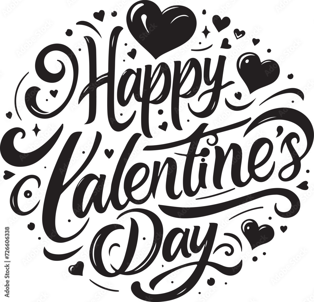 Obraz premium The Best Happy Valentines Day Typography, Calligraphy, Vector, T-shirt Design.