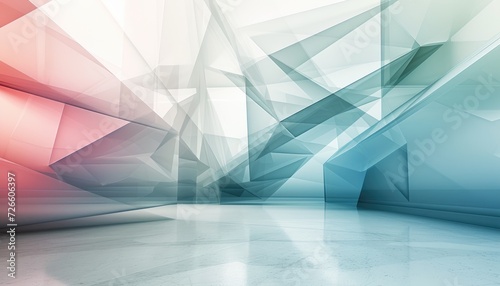 Abstract light coloured 3D background with triangles and empty space