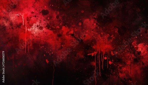 Abstract scary bloody background, red blood texture, horror backdrop photo
