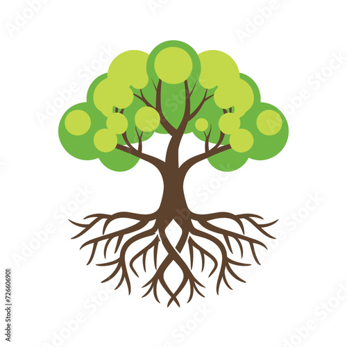 Tree with roots vector illustration