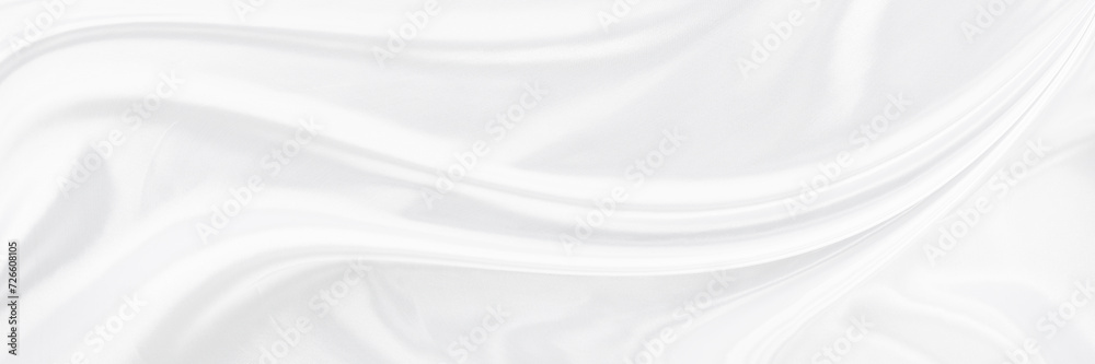 White gray satin texture that is white silver fabric silk panorama background with beautiful soft blur pattern natural.