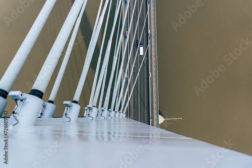  Climbing the pylon of the Monostor bridge on Danube between Hungary and Slovakia photo