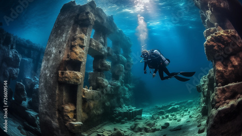 Divers discover ancient structures beneath the sea that may belong to the Atlantis, Roman, Babylonian or Mayan empires. © jkjeffrey