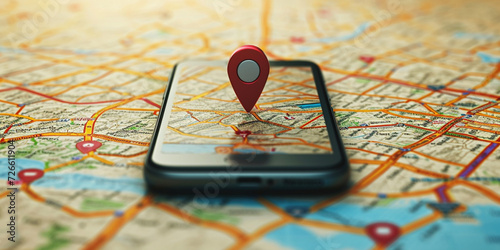 Smartphone with map icon. 3D Map pins, GPS, navigator pin checking points, 3D World Map icon, technology and application mobile smart phone with mobile, delivery tracking, transportation concept