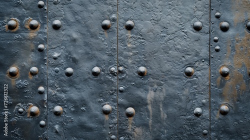 a riveted piece of old metal sheet. Metal background