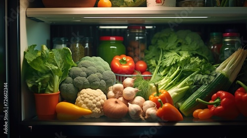 A refrigerator filled with a variety of fresh vegetables. Perfect for healthy eating and meal preparation
