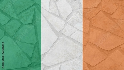 Ceramic mosaic Ireland national country flag vector