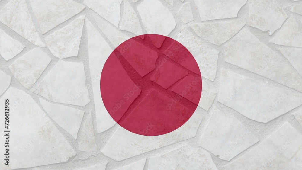 Ceramic mosaic Japan national country flag vector Ceramic mosaic Japan national country flag vector