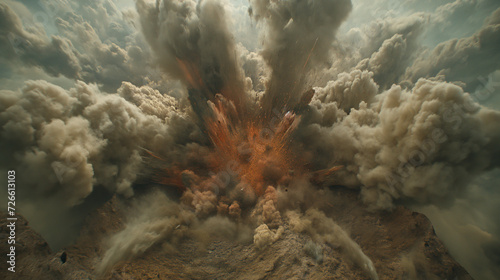 massive explosion and smoke photo