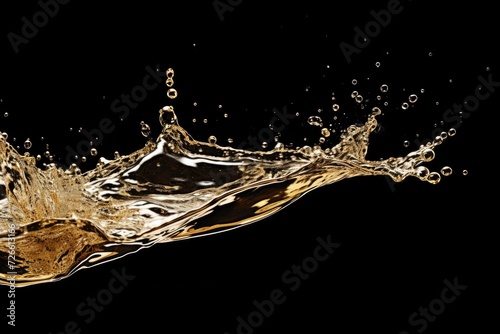 A striking image of a water splash captured against a black background. This versatile picture can be used in various creative projects