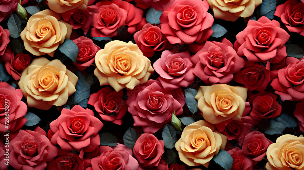 Fototapeta premium Colorful blooming flowers background