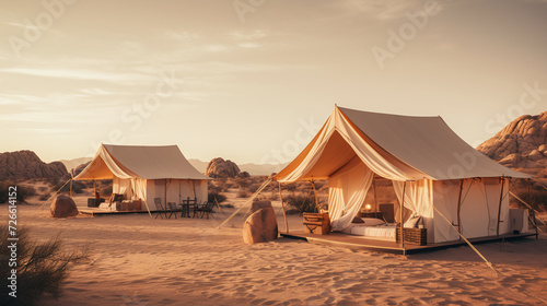 Accommodation in the middle of the desert that is close to the nature of the desert. photo