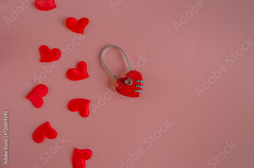 valentine's day concept, castle with heart on pink background