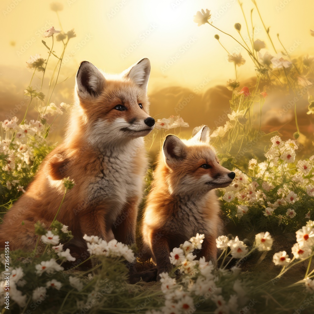 Obraz premium red fox vulpes in the woods