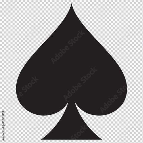 Playing card spade suit flat icon for apps and websites