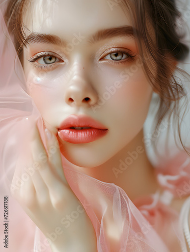 Beauty portrait of Young slim woman. Beauty and skin care concept