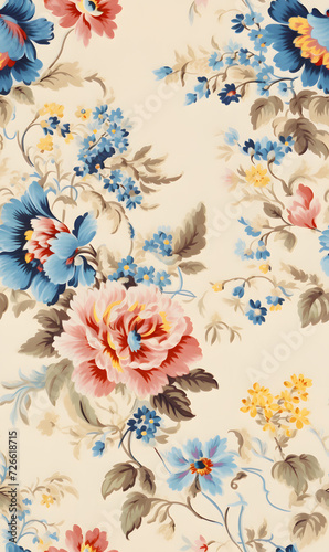 flowers and branches background  seamless pattern
