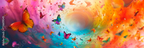 watercolor whirlwind, transform into colorful butterflies, creating a whirlwind of mystery and magic.