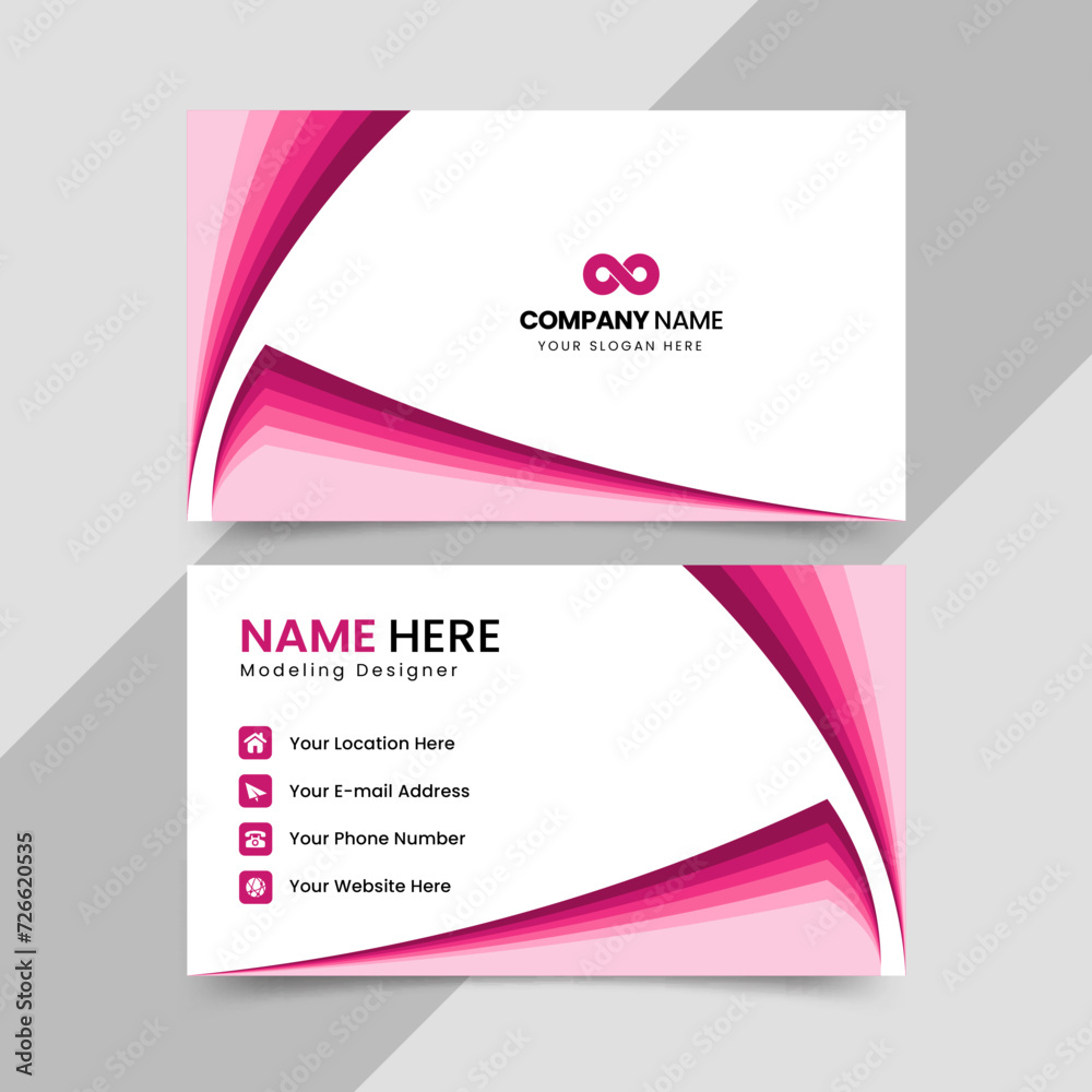 Naklejka premium set of colorful cards with shadow, modern business card