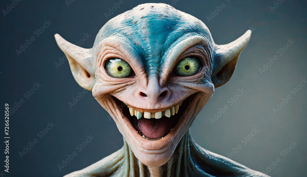 Fototapeta premium portrait of a laughing alien
