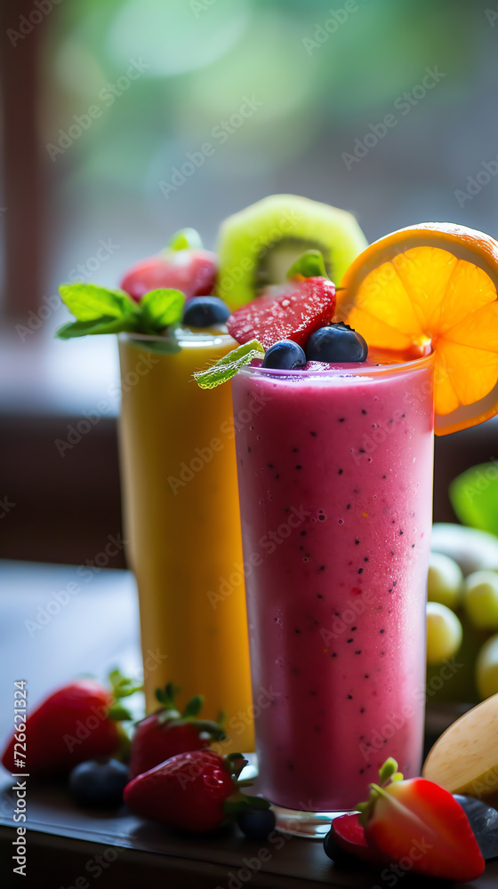 Assortment of Fresh Fruit Smoothies Assortment of Fresh Fruit Smoothies