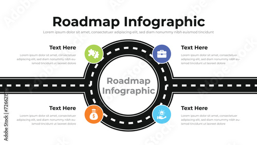 Roadmap infographic presentation layout fully editable.