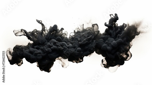 Abstract black smoke on white background. cloud, a soft Smoke cloudy wave texture background.