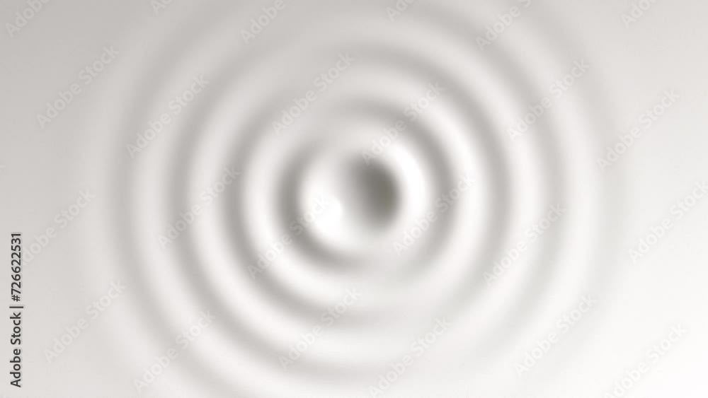 3D Animation - White concentric ripples with slow relaxing loop motion
