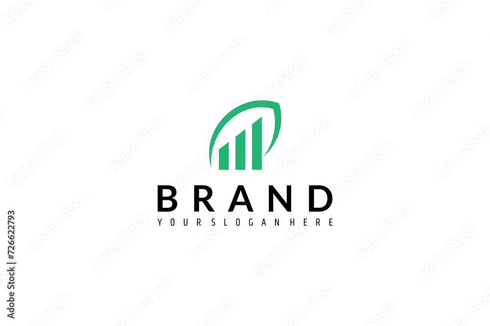 financial chart natural leaf vector logo design financial chart natural leaf vector logo design