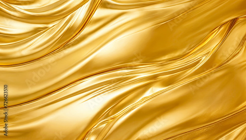 wave of golden liquid flowing texture oily liquid gold gradient background
